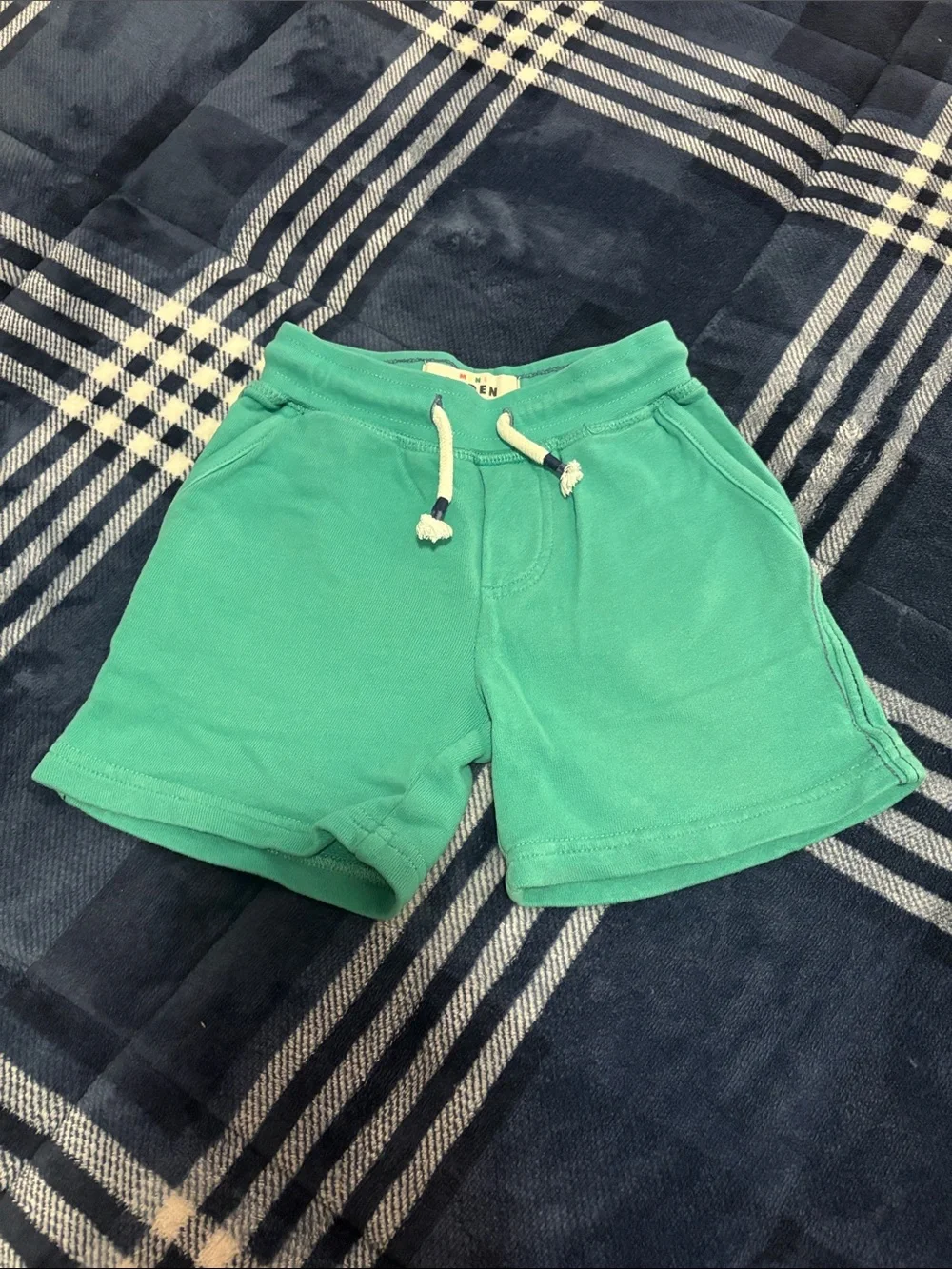 Mini Boden Kids Green Drawstring Jersey Shorts